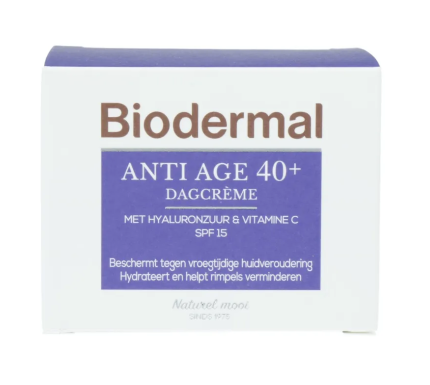 Biodermal Anti Age 40+ Dagcrème met hyaluronzuur en vitamine C - met SPF15 50ML