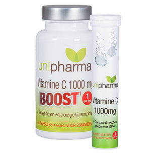 Unipharma Vitamine C 1000mg Boost Capsules + Bruistabletten Combiproduct 2ST