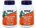 NOW Magnesium Citraat 200mg DUO Tabletten 2x100TB