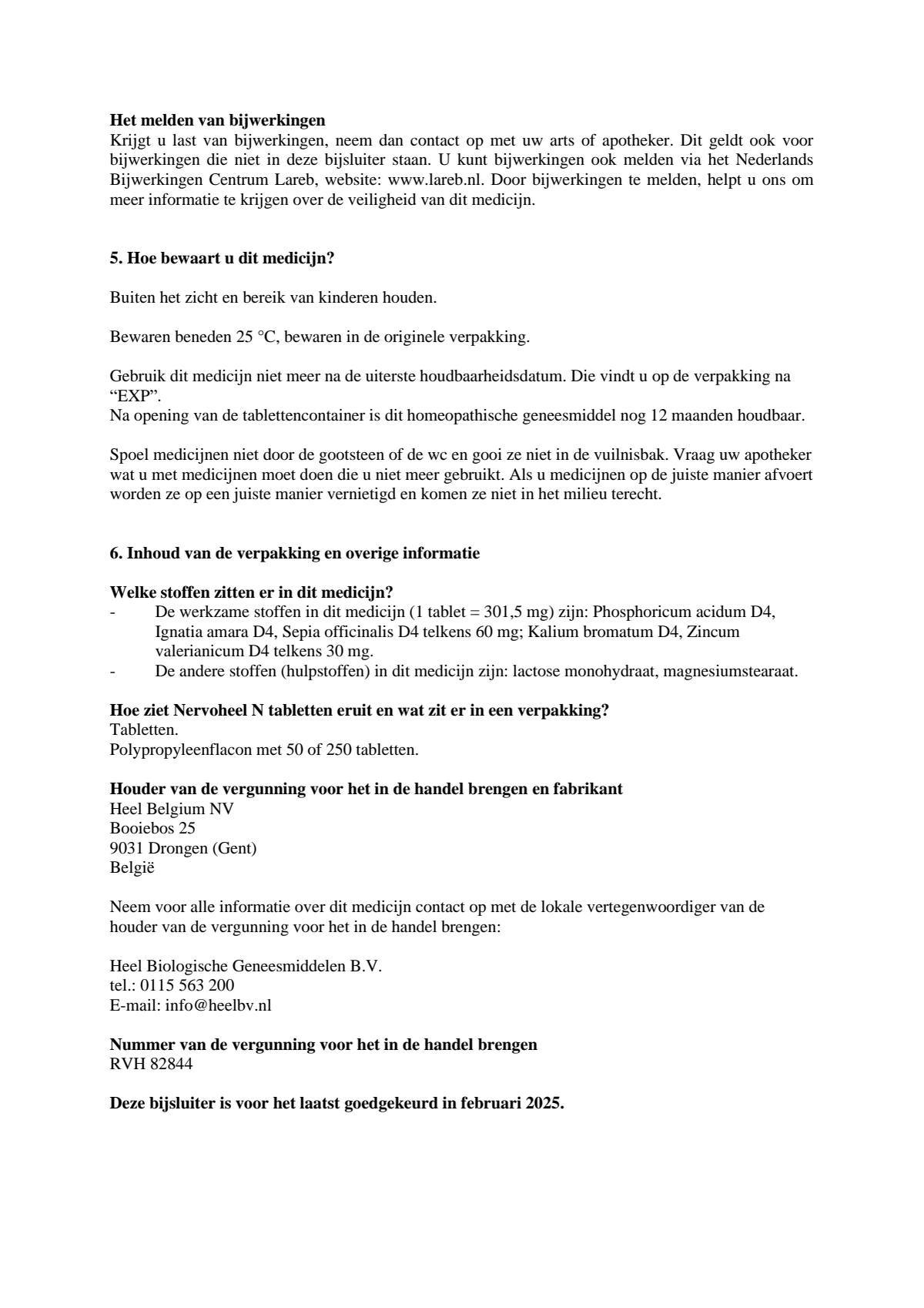 Nervoheel N Tabletten afbeelding van document #3, leaflet