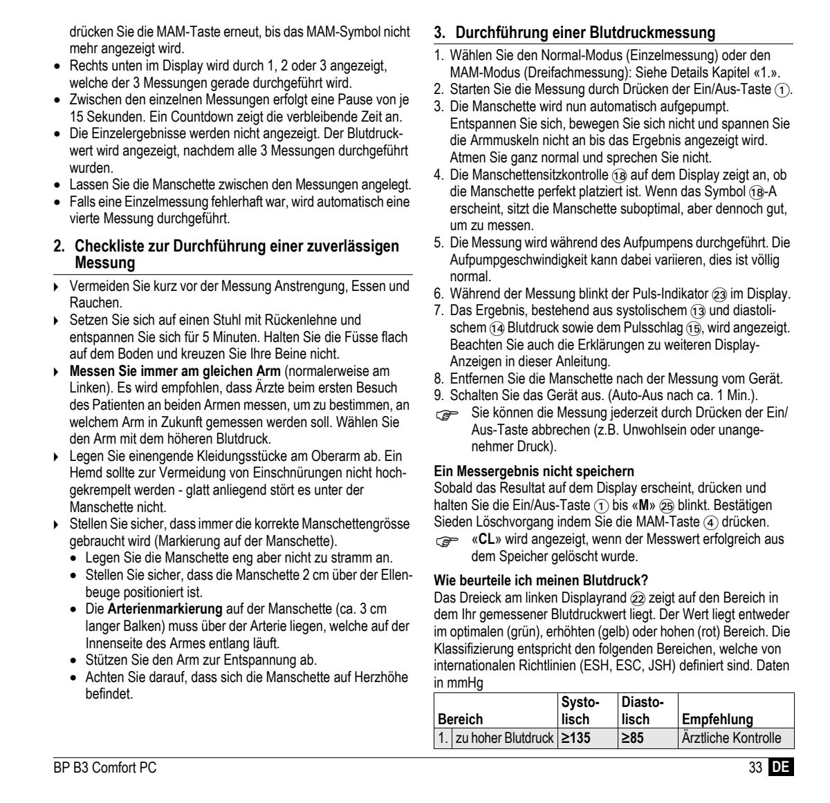 Microlife BP Bloeddrukmeter B3 Comfort PC afbeelding van document #35, instructions