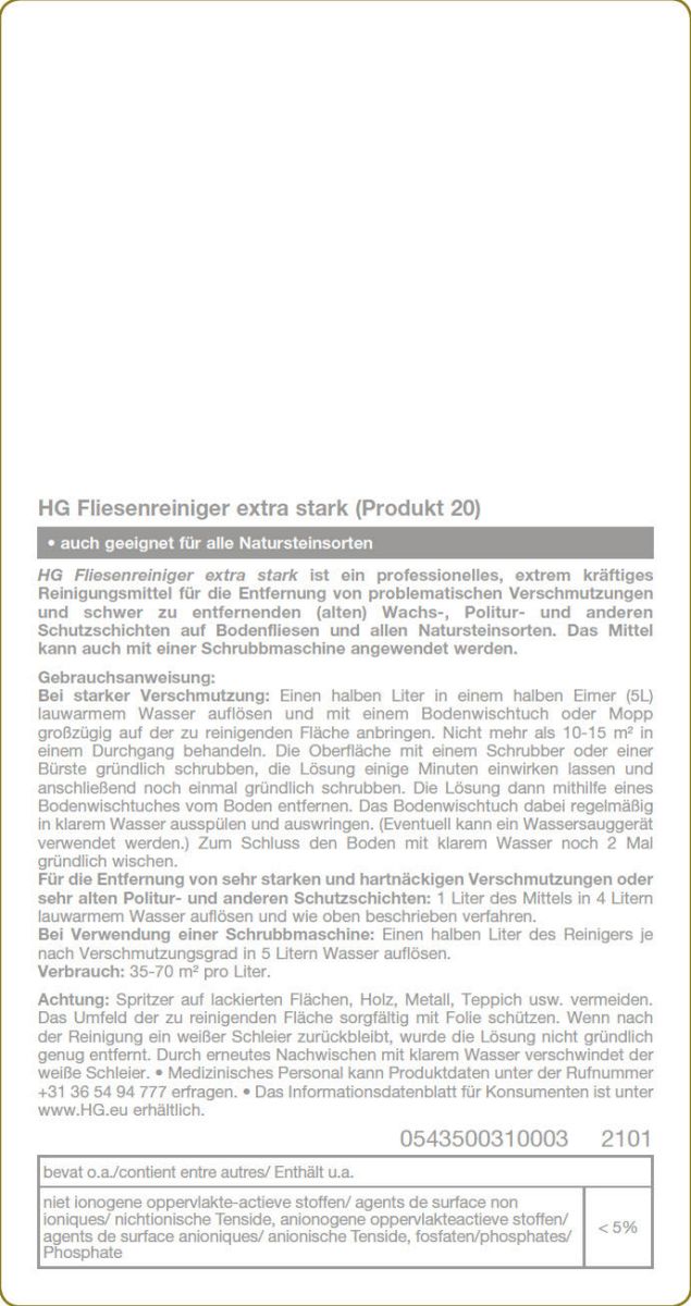 Vloeren Tegelreiniger Extra Sterk afbeelding van document #2, label