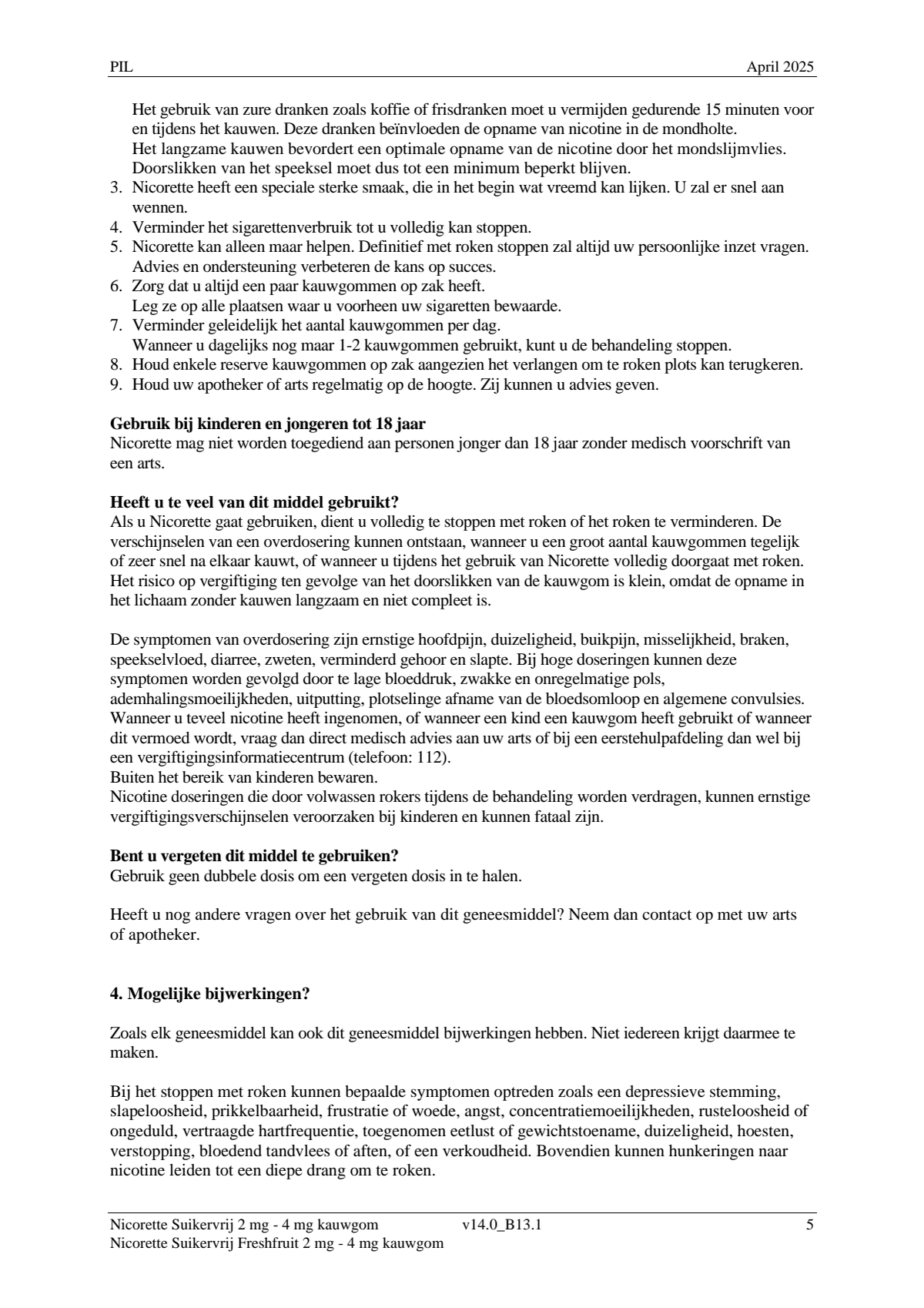 Suikervrij Freshfruit 2mg Kauwgom afbeelding van document #5, leaflet