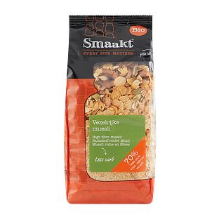 Smaakt Less Carb Vezelrijke Muesli 500GR Smaakt Less Carb Vezelrijke Muesli 500GR