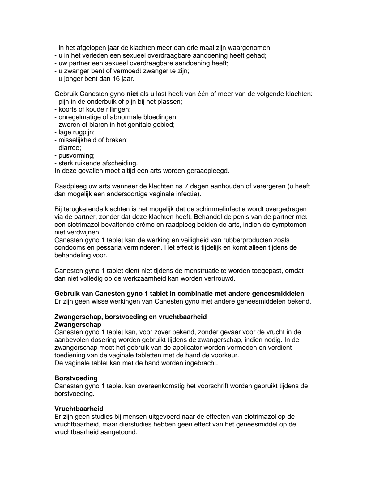 Canesten Gyno 1 Tablet - 1 daagse behandeling afbeelding van document #2, leaflet