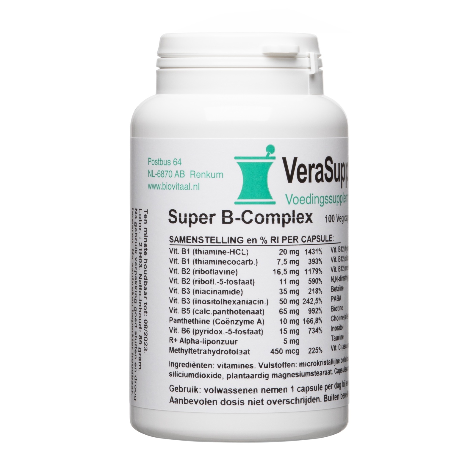 VeraSupplements Super B Complex Capsules afbeelding 1