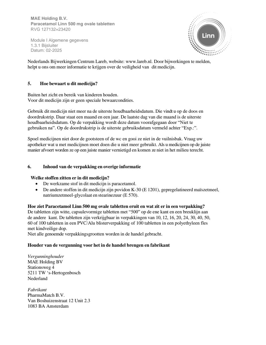 Paracetamol Ovaal afbeelding van document #7, leaflet