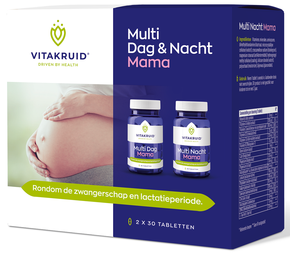 Vitakruid Multi Dag & Nacht Mama 100% Vegan 2 x 30 60TB