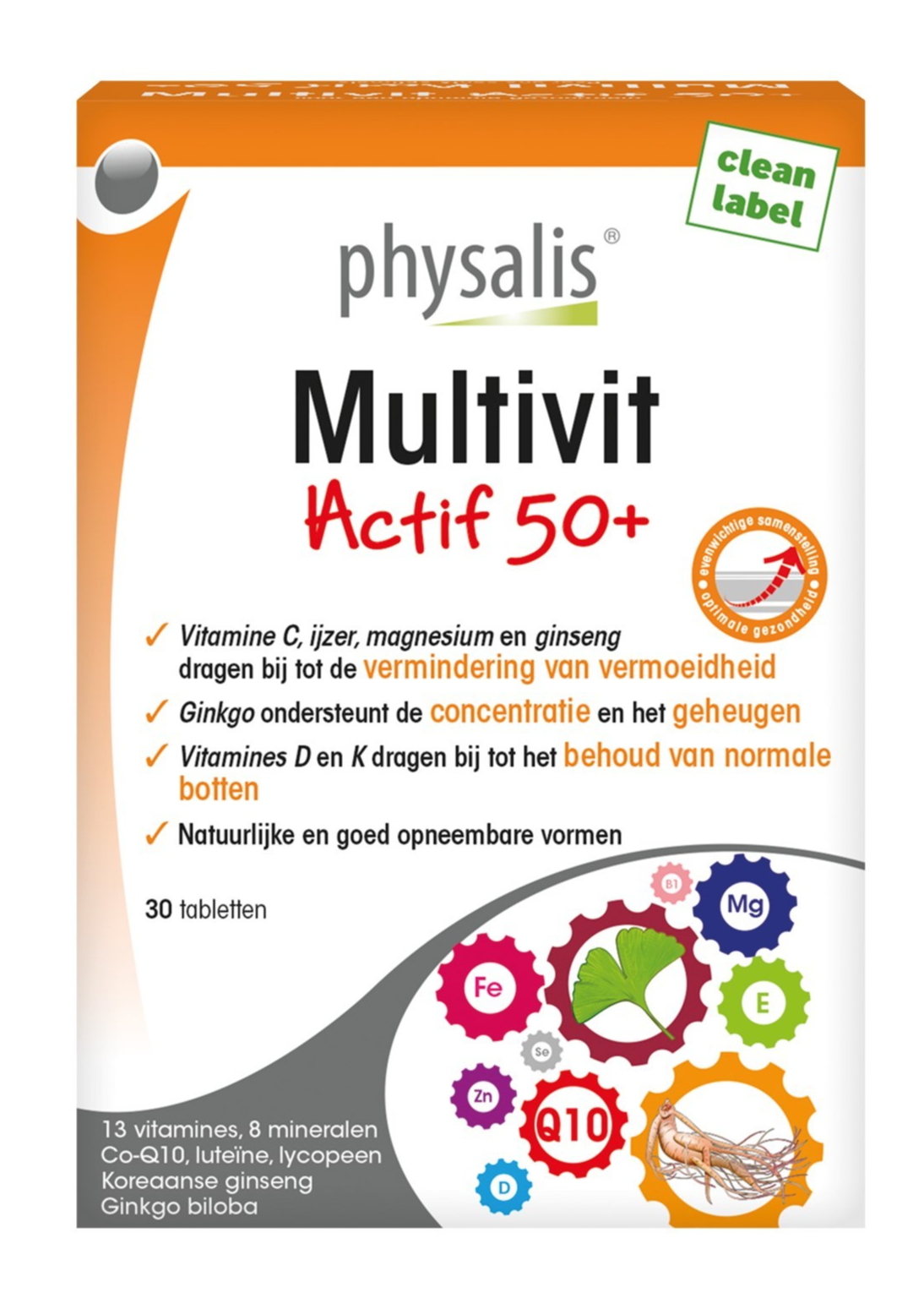 Physalis Multivit Actif 50+ Tabletten 30TB