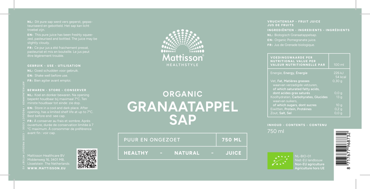 Granaatappelsap afbeelding van document #1, label