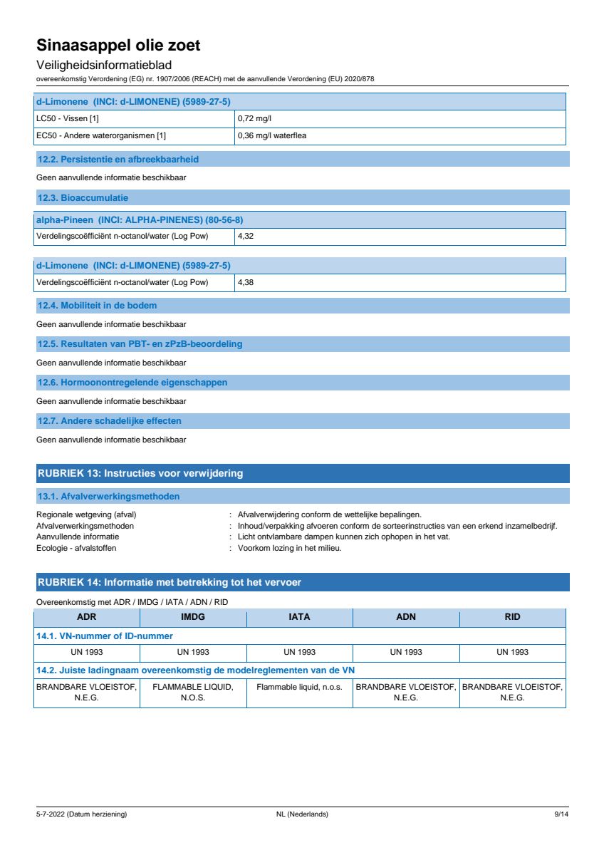 Essentiële Olie Sinaasappel afbeelding van document #9, label