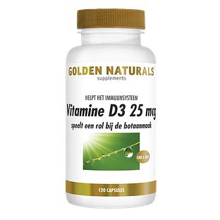 Golden Naturals Vitamine D3 25mcg Capsules 120ST Golden Naturals Vitamine D3 25mcg Capsules 120ST