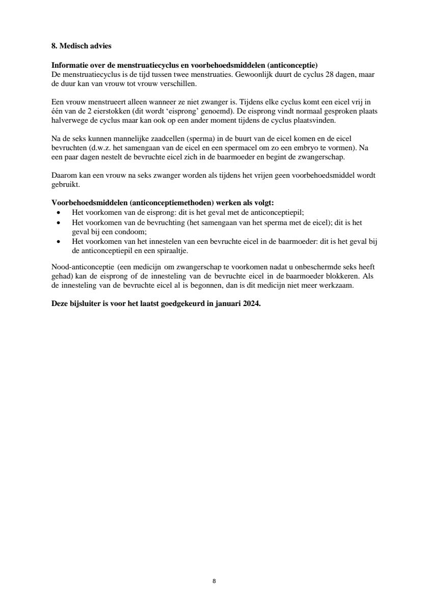 Morning After Pil 1,5 mg afbeelding van document #8, leaflet