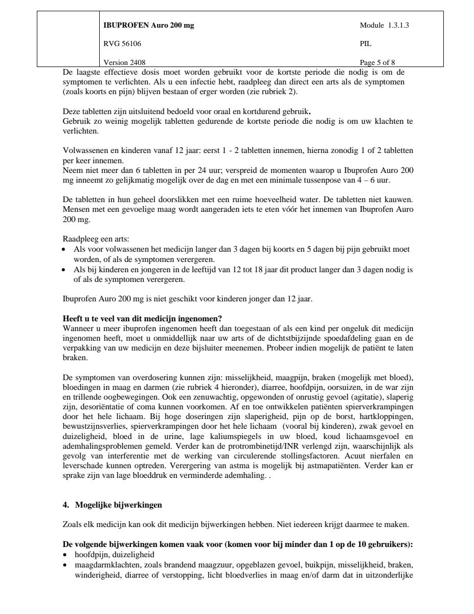 Ibuprofen 200mg afbeelding van document #5, leaflet
