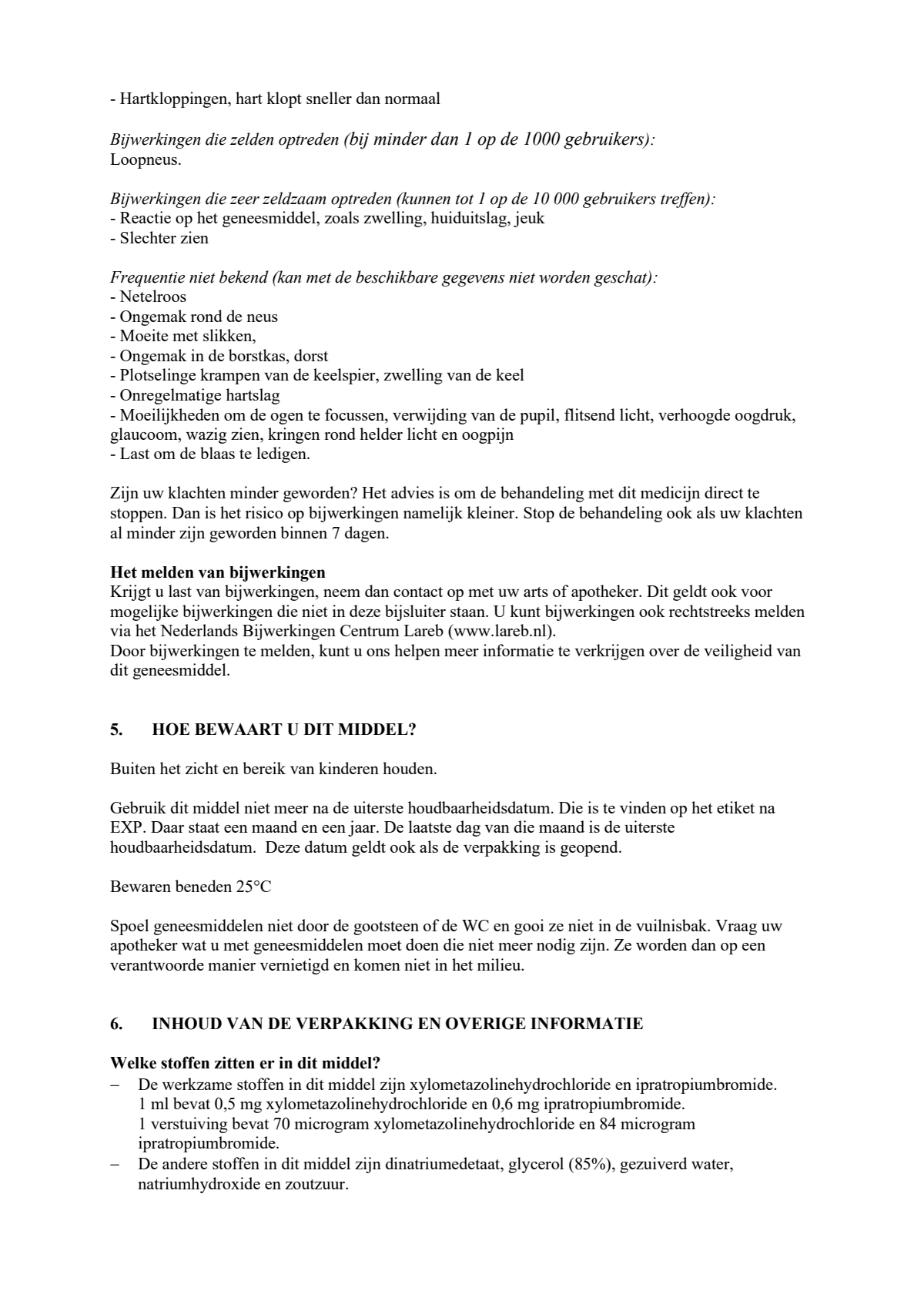 Duo Xylometazoline HCl Ipratropium Br, 0,5/0,6 mg/ml Neusspray bij een verstopte neus en loopneus afbeelding van document #6, leaflet