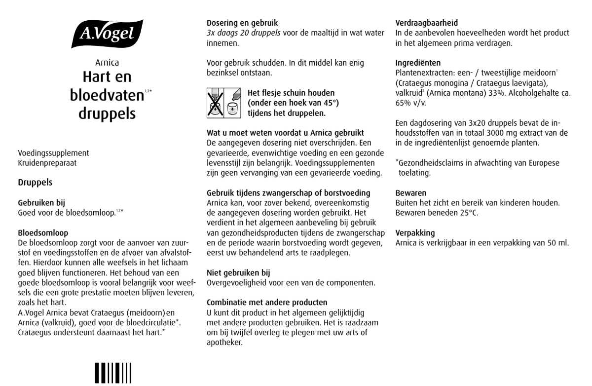 Arnica Hart en Bloedvaten Druppels afbeelding van document #1, leaflet