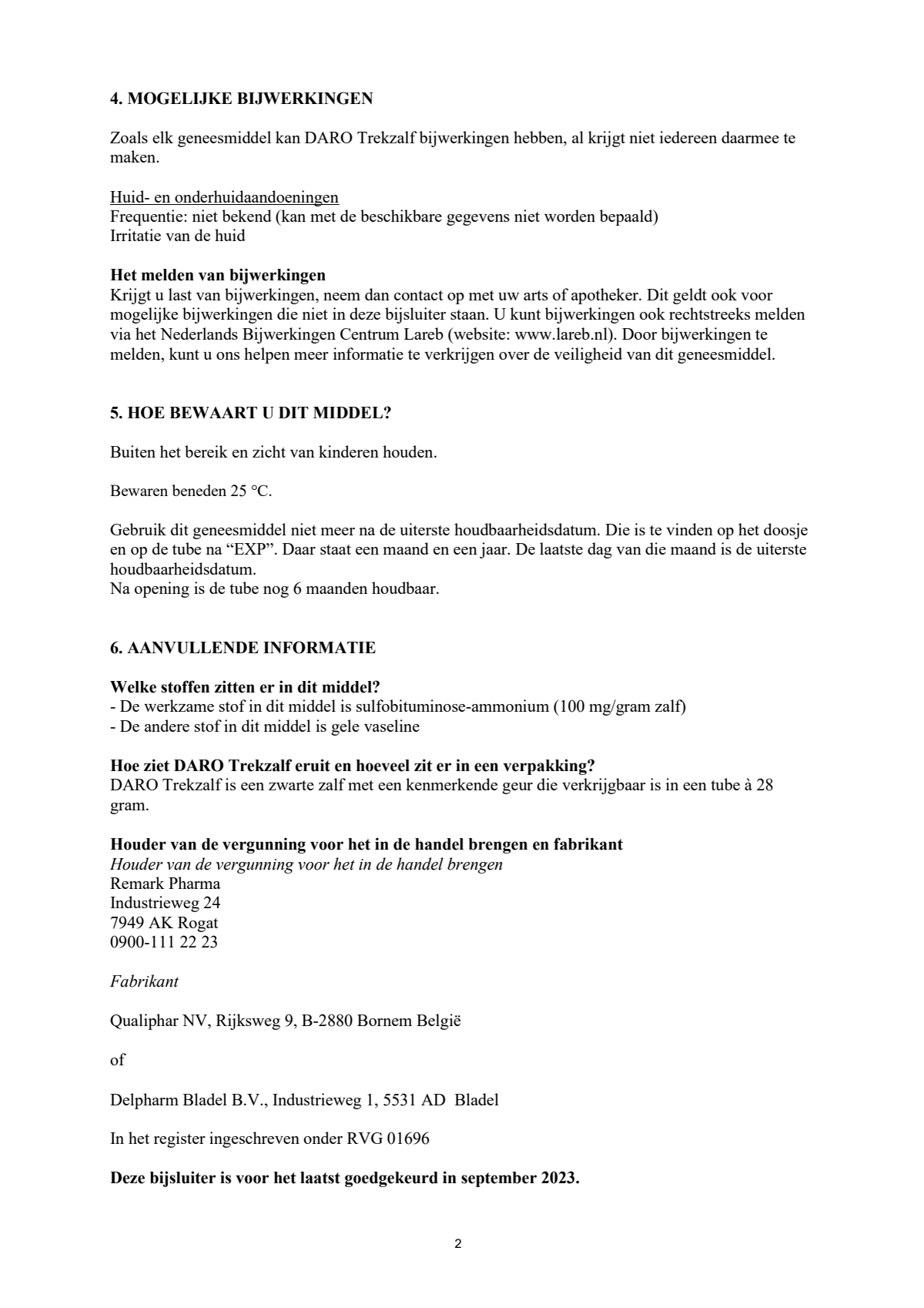 Trekzalf 100mg afbeelding van document #2, leaflet