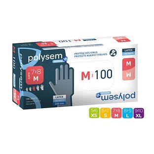 Polysem Latex Handschoenen Maat M 100ST Polysem Latex Handschoenen Maat M 100ST