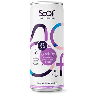 Soof Drink Sparkling Zwarte Bes, Lavendel, Appel & Water 250ML