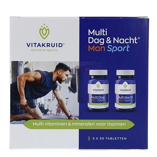 Vitakruid Multi Dag & Nacht Man Sport 100% Vegan 2 x 30 60TB Vitakruid Multi Dag & Nacht Man Sport 100% Vegan 2 x 30 60TB