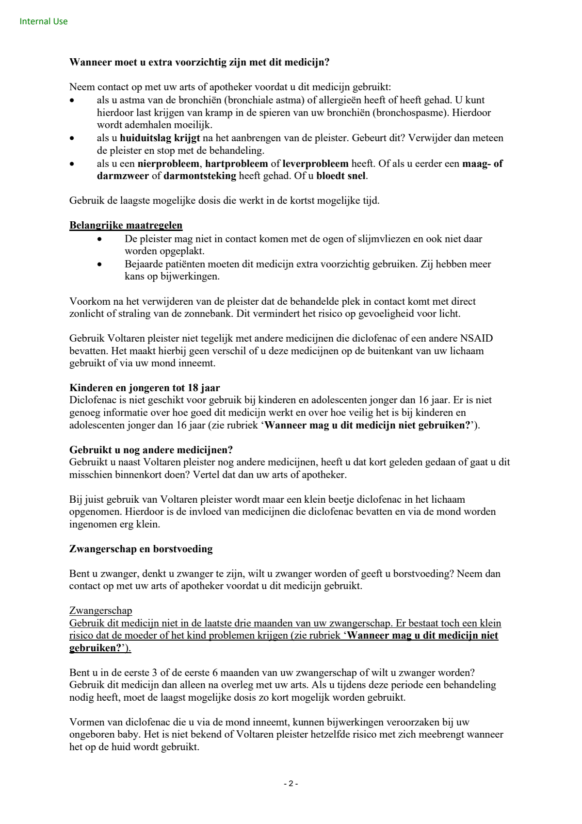 Diclofenacatrium Patch 140mg afbeelding van document #2, leaflet