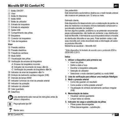 Microlife BP Bloeddrukmeter B3 Comfort PC afbeelding van document #49, instructions