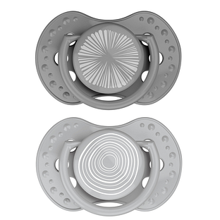 Difrax LOVI Dynamic Pacifier 6-18 Months Harmony Dark Grey Light Grey - Fopspeen 2ST Difrax LOVI Dynamic Pacifier 6-18 Months Harmony Dark Grey Light Grey - Fopspeen 2ST