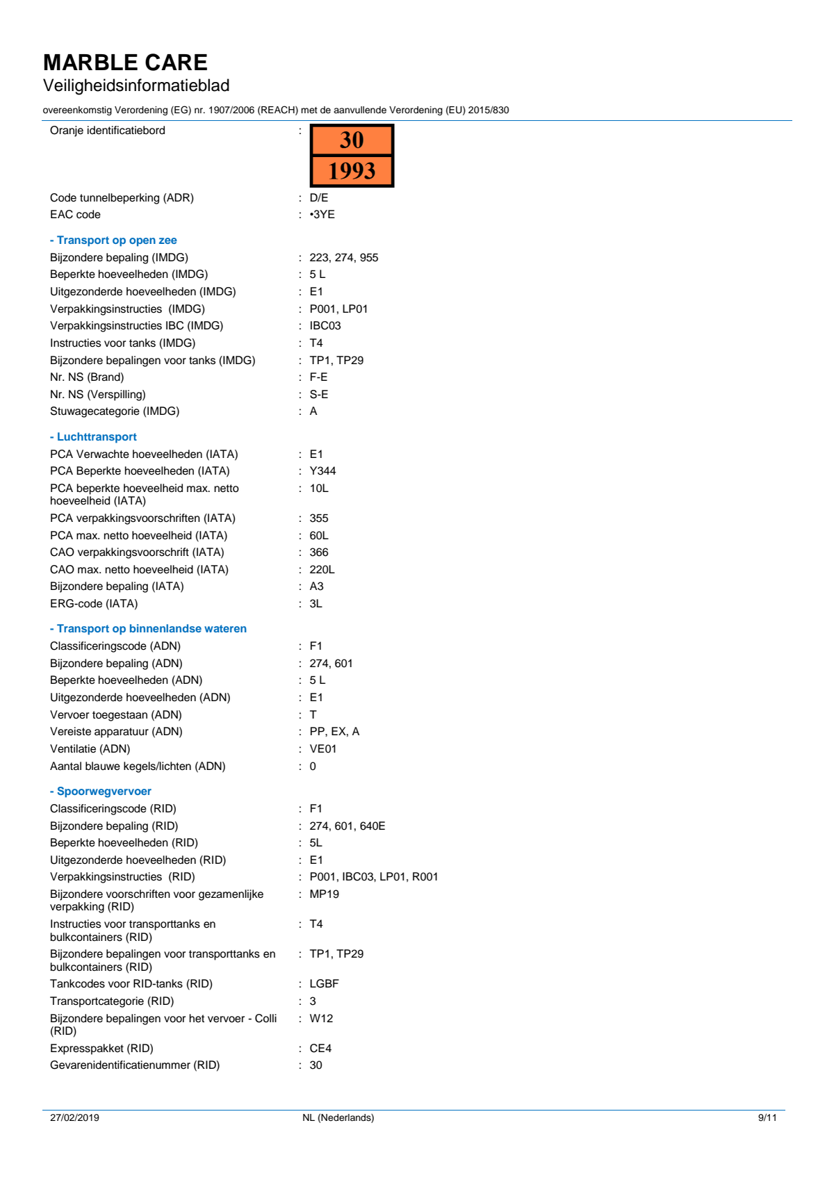 Marble Care Marmer Reiniger afbeelding van document #9, info_folder