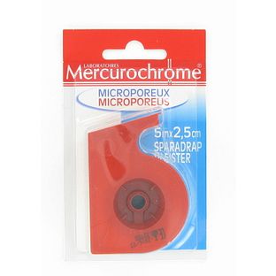 Mercurochrome Pleisters Microporeus 5mx2,5cm 1ST Mercurochrome Pleisters Microporeus 5mx2,5cm 1ST