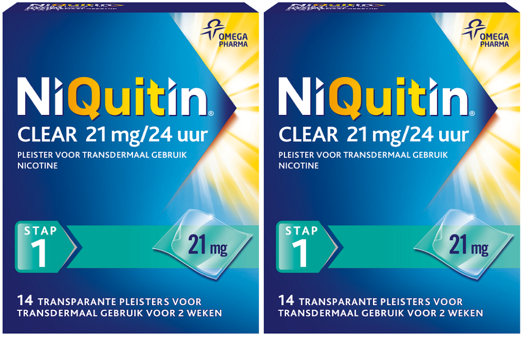 Niquitin Clear Pleisters 21mg Stap 1 Duoverpakking afbeelding 1