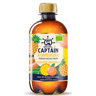 The GUTsy Captain Kombucha Pineapple and Peach 400ML The GUTsy Captain Kombucha Pineapple and Peach 400ML