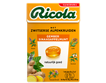 Ricola Gember Sinaasappelmunt Suikervrij Doosje 50GR Ricola Gember Sinaasappelmunt Suikervrij Doosje 50GR