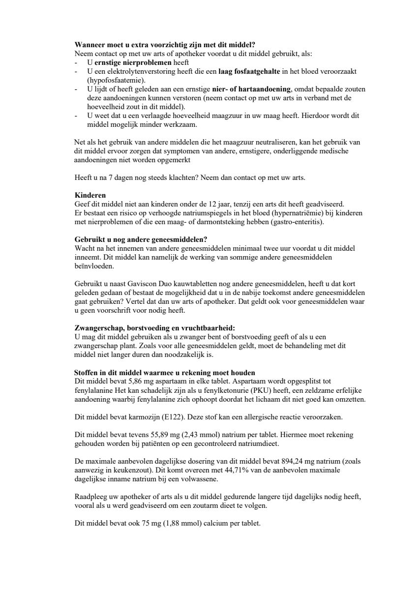 Duo Kauwtabletten afbeelding van document #2, leaflet