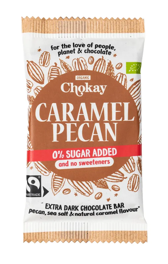 Chokay Caramel Pecan Extra Dark Chocolate Bar afbeelding