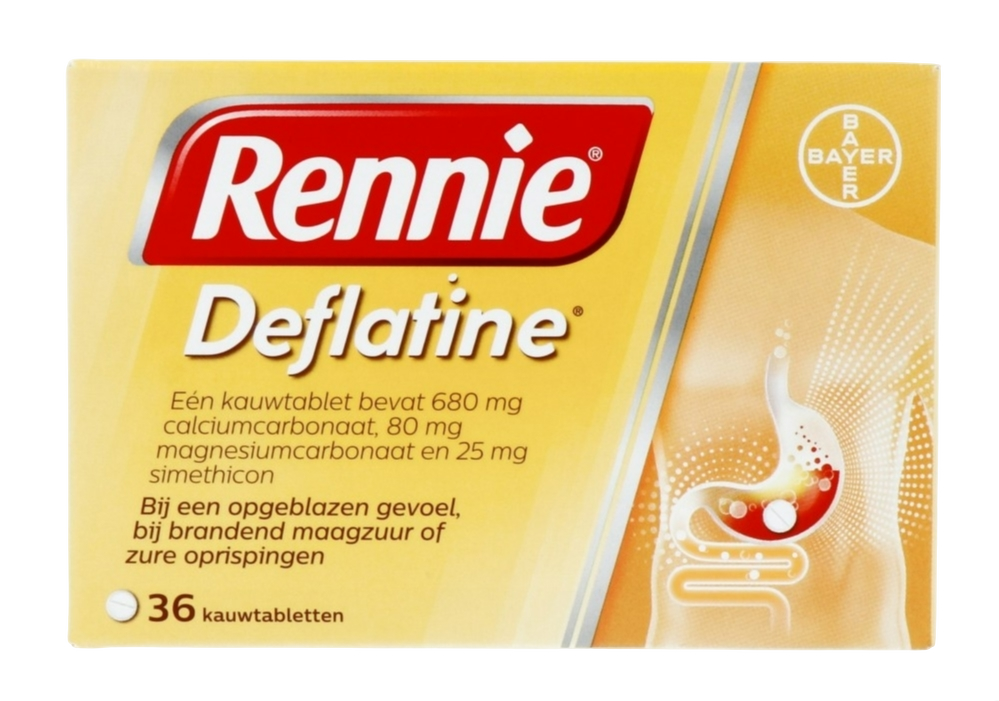 Rennie Deflatine kauwtabletten bij opgeblazen gevoel of winderigheid afbeelding