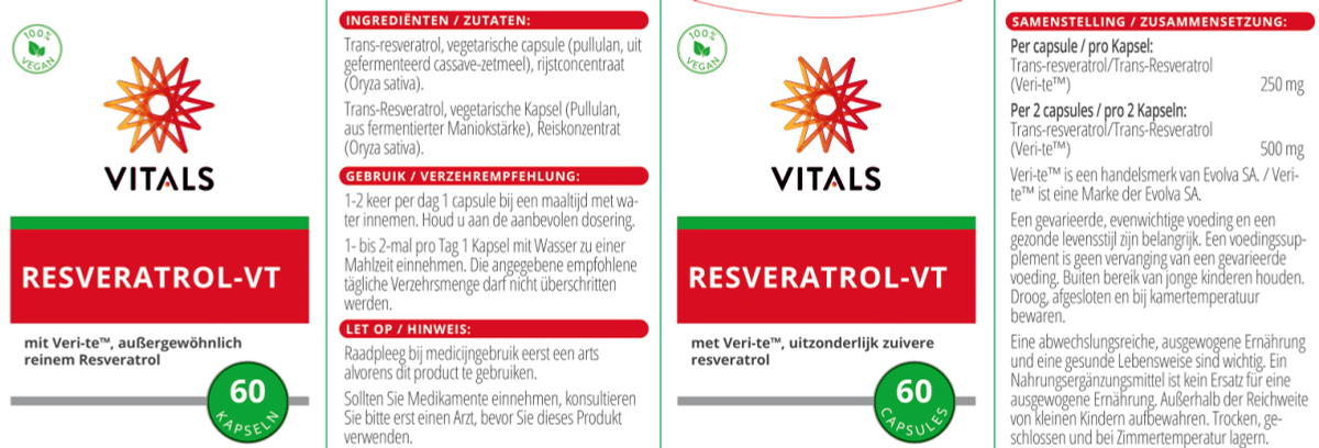 Resveratrol-VT Capsules afbeelding van document #1, label