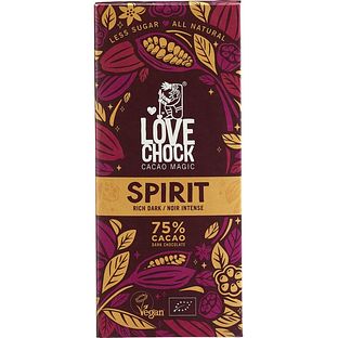 Lovechock Spirit Vegan Pure Chocolade | 75% Cacao 70GR
