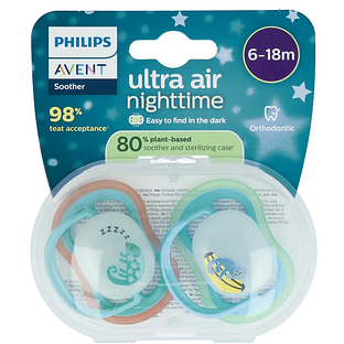 Avent Ultra Air Nighttime Fopspeen 6-18M 2ST Avent Ultra Air Nighttime Fopspeen 6-18M 2ST