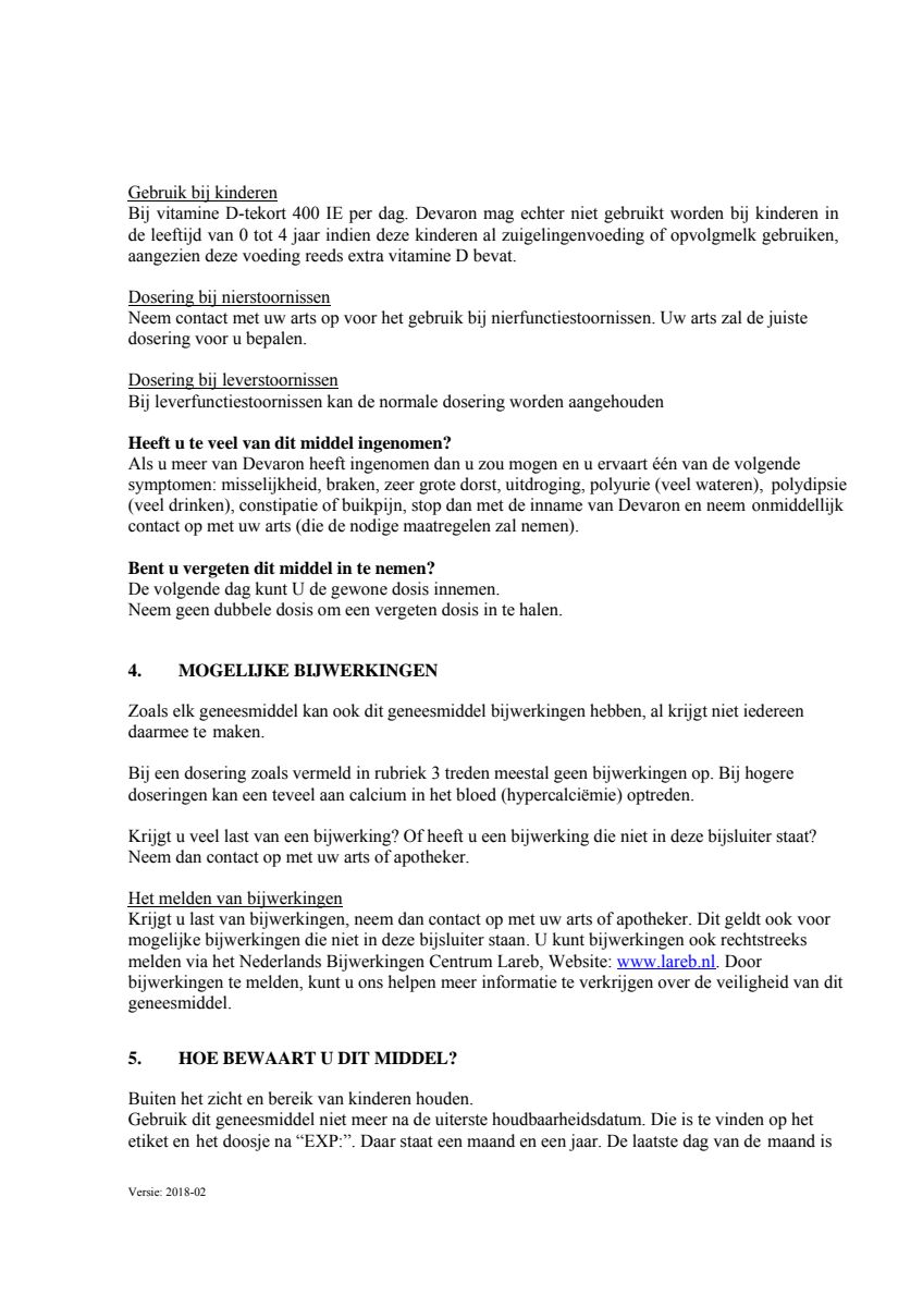 Vitamine D Tabletten afbeelding van document #4, leaflet