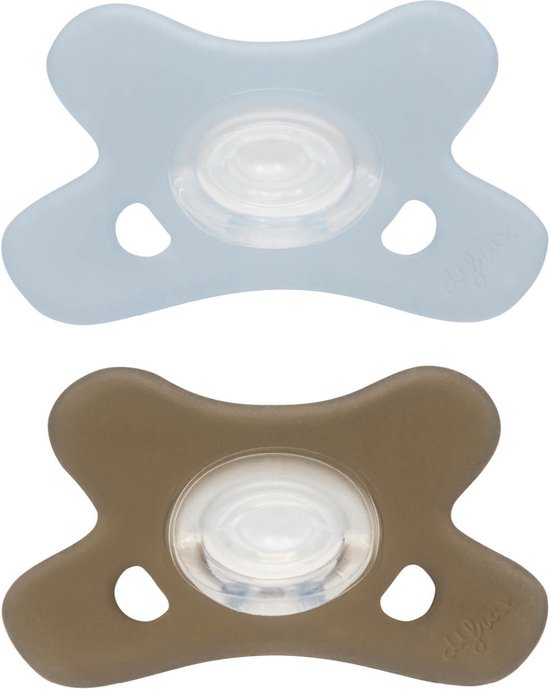 Difrax Fopspeen Natural Siliconen 0-6 Maanden Ice/Clay
