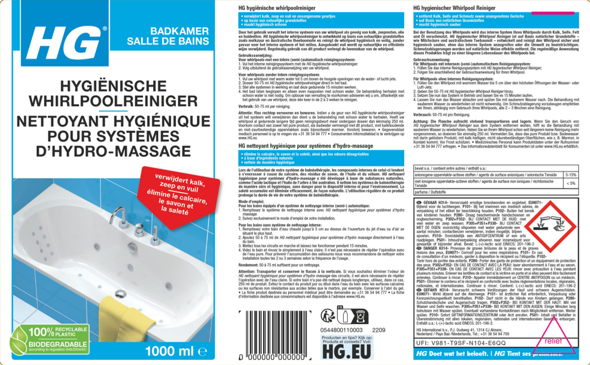 Badkamer Hygiënische Whirlpool Reiniger afbeelding van document #1, label