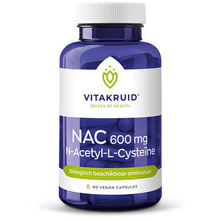 Vitakruid NAC 600 mg N-Acetyl-L-Cysteïne Capsules 90VCP Vitakruid NAC 600 mg N-Acetyl-L-Cysteïne Capsules 90VCP