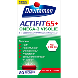 Davitamon Actifit 65+ Omega-3 Visolie Capsules 80CP