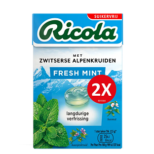 Ricola Keelpastilles Fresh Mint Suikervrij 100GR
