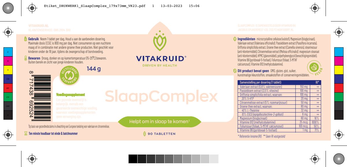 SlaapComplex oa Valeriaan Magnesium Bisglycinaat afbeelding van document #1, label