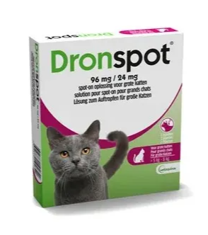 Dronspot 96mg/24mg Spot On Ontwormingsmiddel Voor Grote Katten Pipet afbeelding
