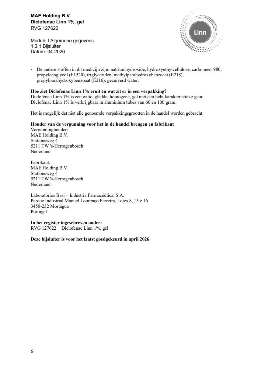Diclofenac 1% Gel afbeelding van document #6, leaflet