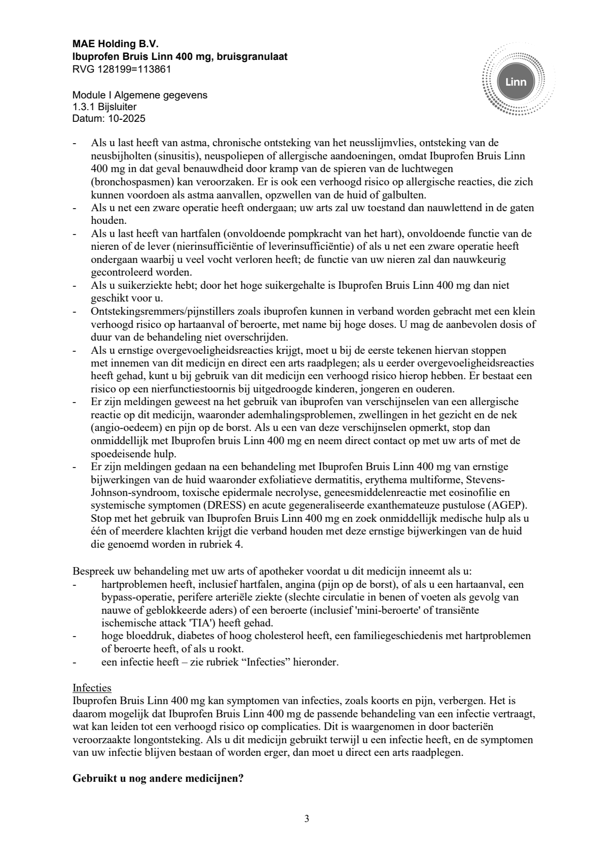 Ibuprofen Bruis Sachets 400mg afbeelding van document #3, leaflet