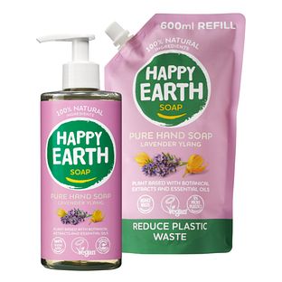 Happy Earth Lavender Ylang Handzeep + Refill Combi Pack 2 Stuks