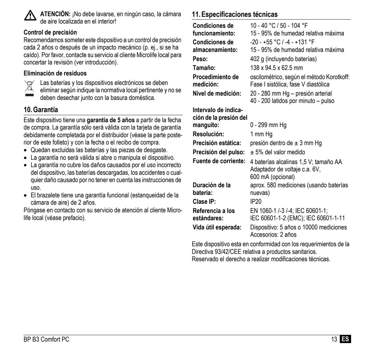 Microlife BP Bloeddrukmeter B3 Comfort PC afbeelding van document #15, instructions